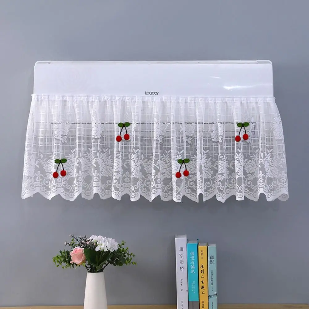 Anti-direct Blowing Air Conditioner Windproof Cover Lace Flower Embroidery Universal Size Hanging Air Conditioner Cover Washable