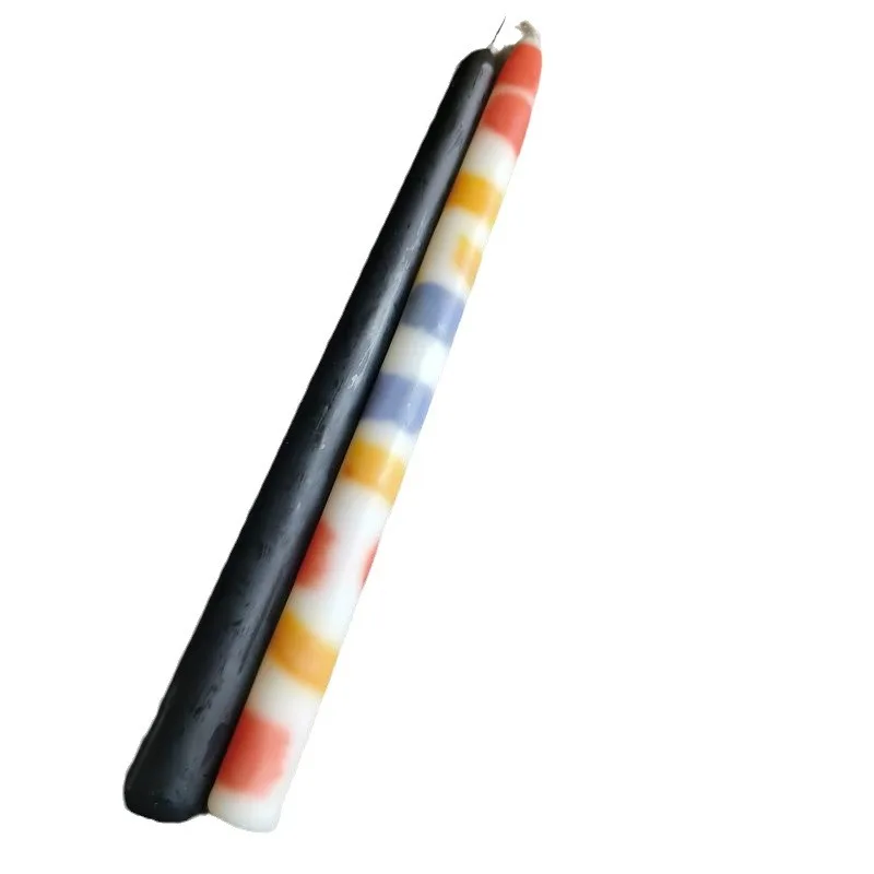 2 rainbow long pole candles. Candles accompanied by hand gifts. Home decor.Black bleeding candle