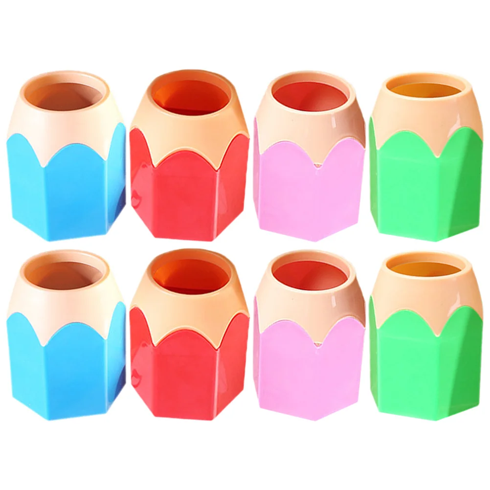 8 قطعة حامل قلم ملون منظم مكتب موزع أقلام رصاص كوب سطح المكتب لطيف لتخزين فرشاة المكياج المدرسية #5