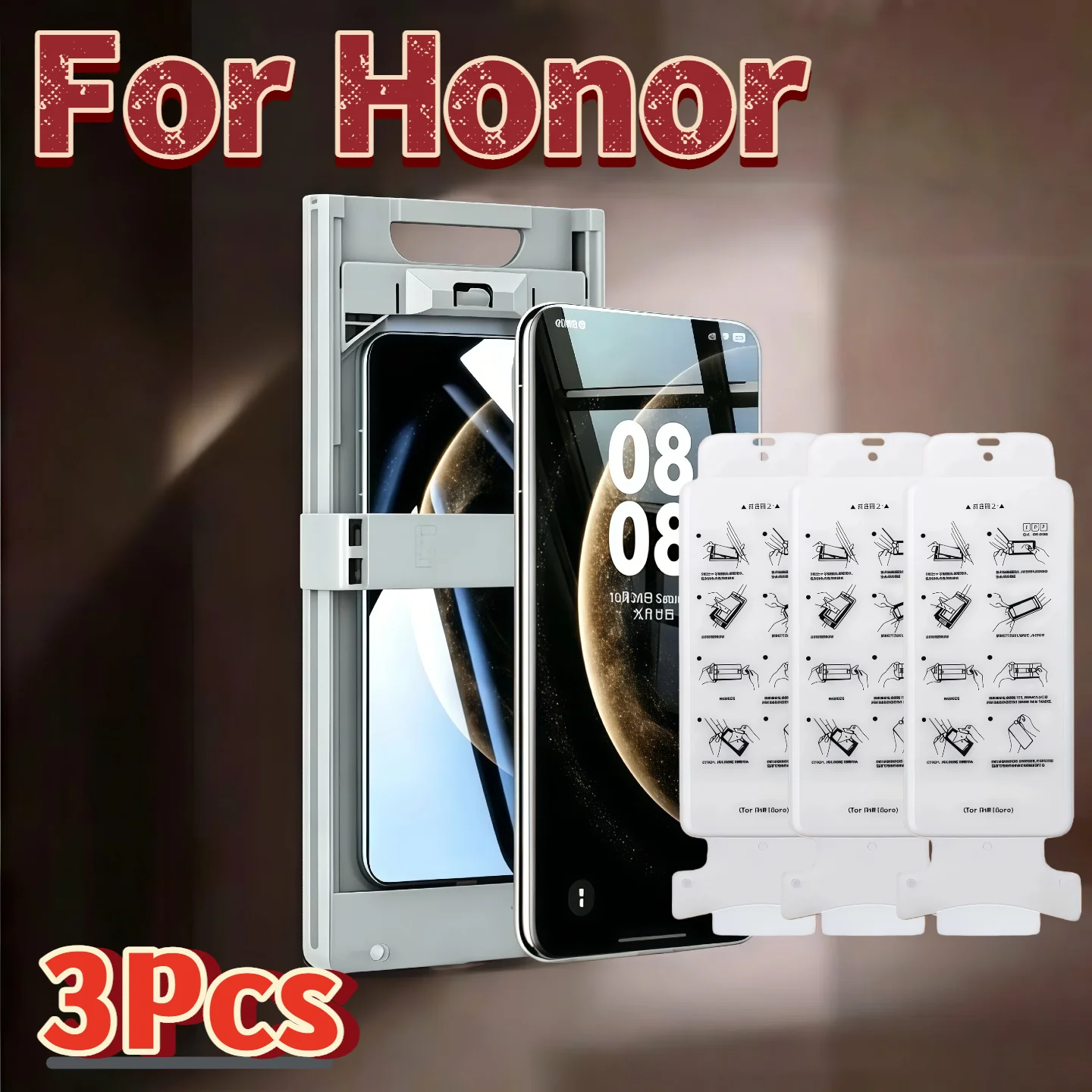

3Pcs Screen Protector Kit for HONOR Magic 7/6 Pro/90/100/200/300 Ultra 400 Pro - Dust-Free Positioning Not Tempered Glass