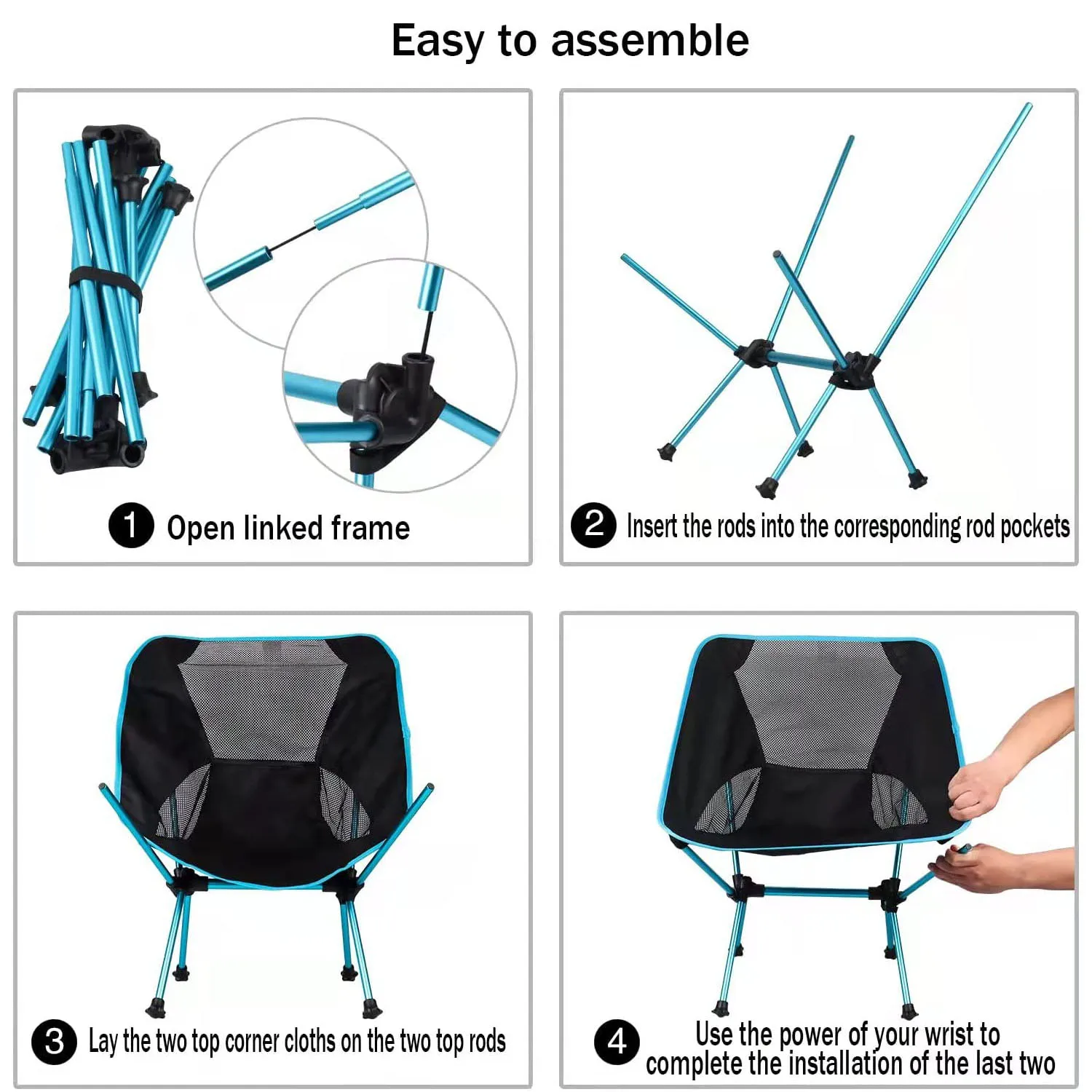 Lightweight folding fishing chair with aluminum alloy frame and 600D Oxford cloth for dining ,hiking and fishing chair