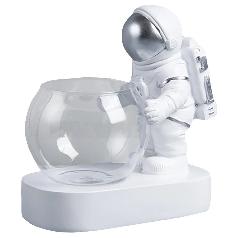 

Glass Vase with Light Resin Astronaut Water Plant Planter Decor Home Store Hydroponic Adornment Flowerpot Gardening Supplies