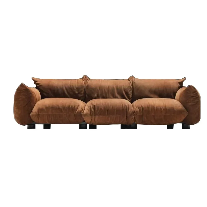 

Simple retro style bread sofa Italian minimalist straight row sofa for home use