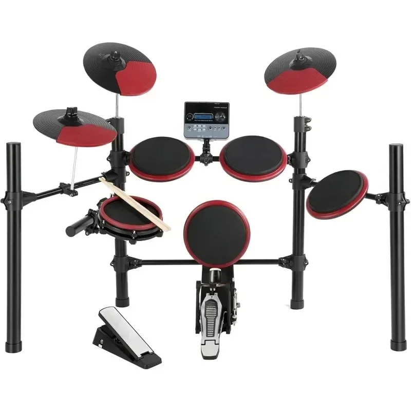 

Electronic Drum Set Electric Drum Set 8" Dual Zone Snare 8" Silicone Tom Pads 10" Cymbals Kick Drum 15 Drum Kits