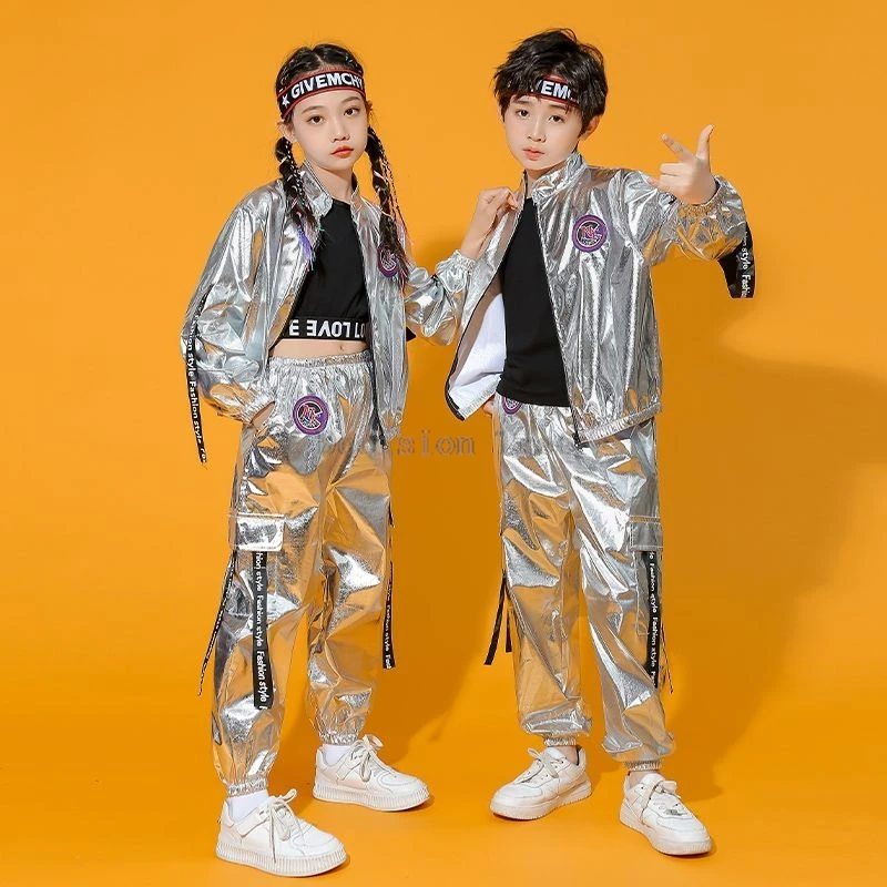 

2025 детские модные костюмы для выступлений, комплекты для уличных танцев, модные наряды для девочек, длинные штаны, джаз, комплект танцевальных костюмов