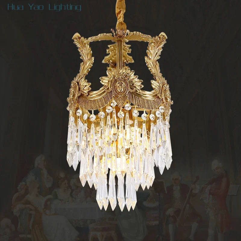 European Vintage Style  Crystal Chandelier Villa Club Hotel Lobby Lighting Project Model Room Crystal Chandelier