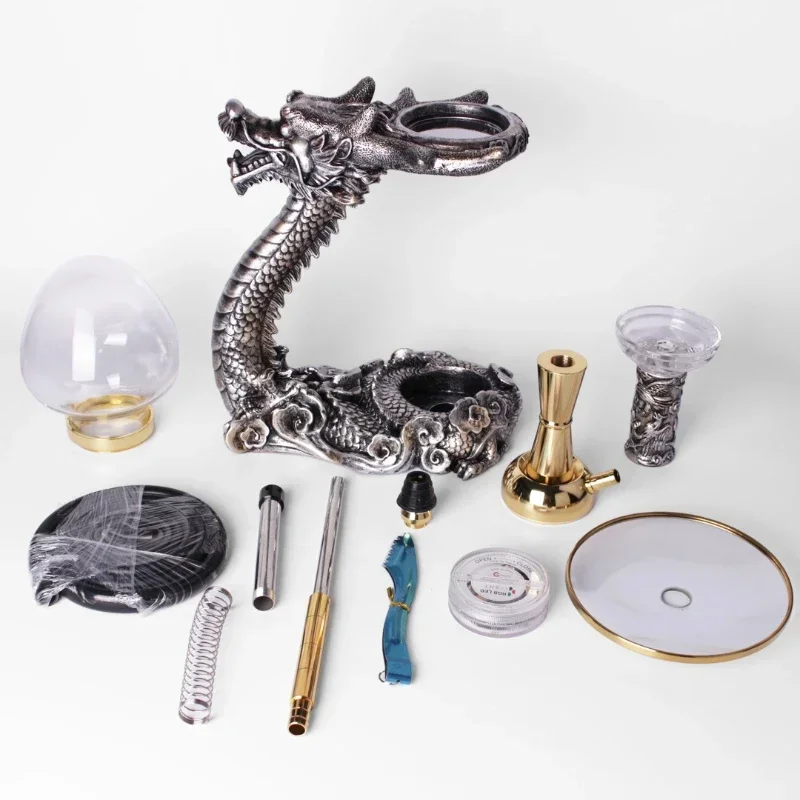 Shisha Chinese dragon shape lighting craft resin shisha, retro court style