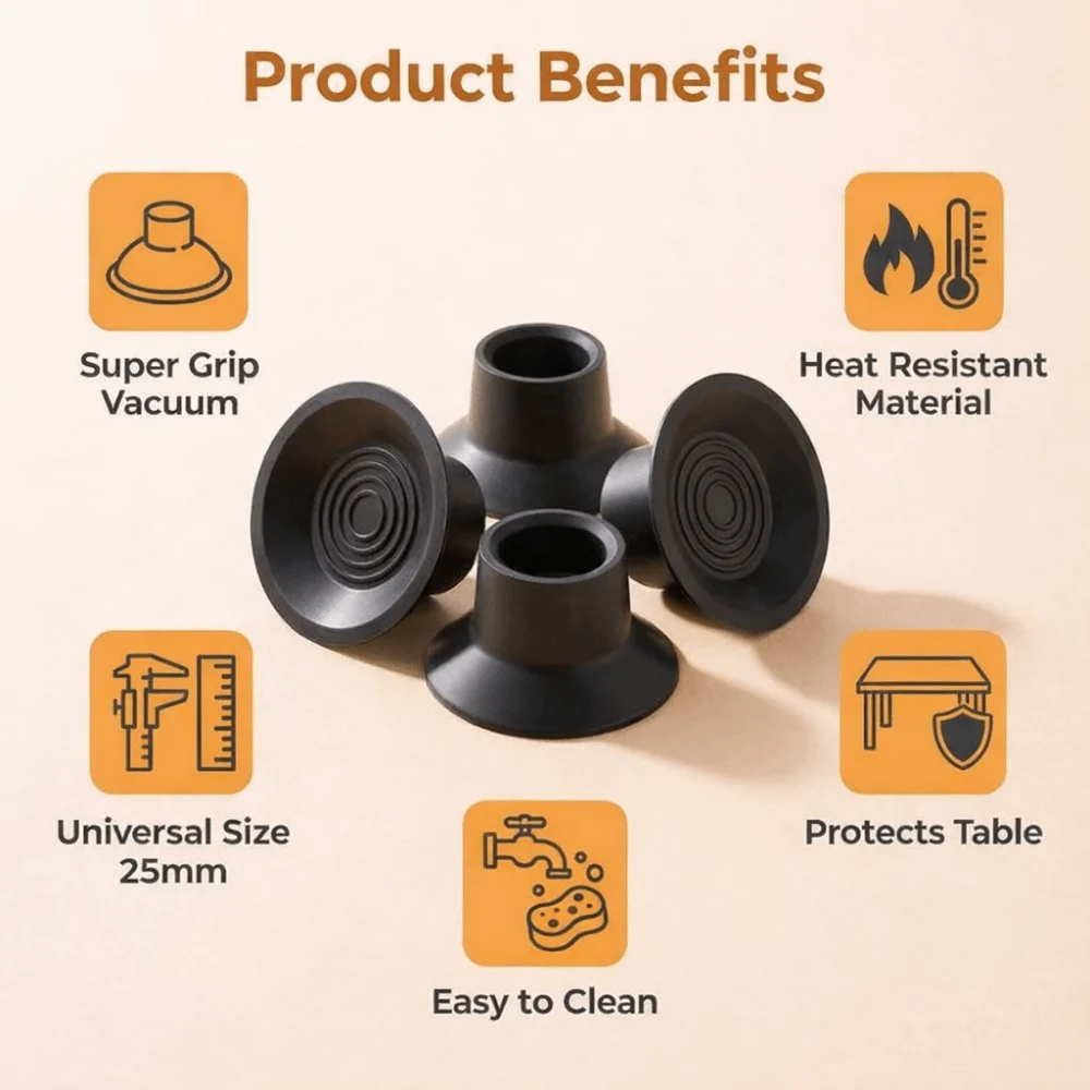 

Комплект из 4 универсальных износостойких накладок для ножек газовой плиты, бесшумные накладки-присоски, противоскользящие подставки для газовой плиты