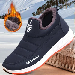 Winter Men Boots Warm Fur Snow Boots Slip on Casuals Sneakers Men Shoes NonSlip Ankel Boots Male Shoes Soft Bottom Couple shoes