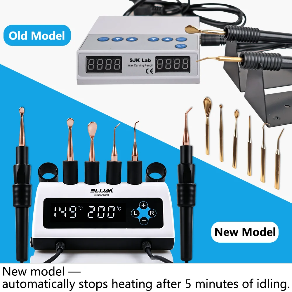

Dental Electric Wax Carver Dual-Pen Kit 6 Copper Tips with Automatic Power-off Function Carving Molding Waxer for Lab Equipment