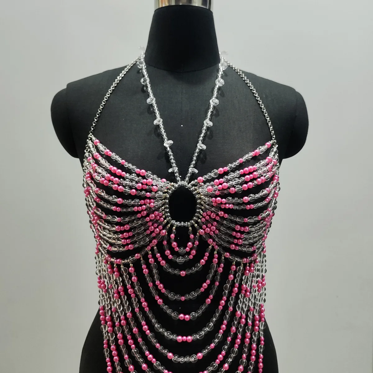 Heavy Duty Colorful Beaded Chest Chain Sexy Casual Wear Women'S Accessories Body Chain Skl000652chains