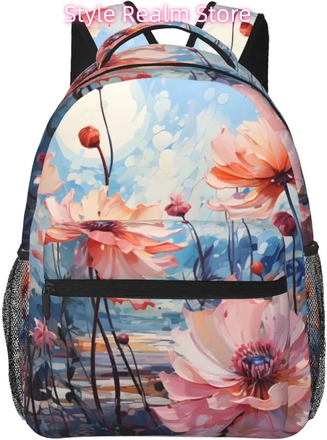 

Сумка для ноутбука обратно в школу, акварель, цветы, живопись, легкий рюкзак для ноутбука, легкий многоцелевой дорожный повседневный рюкзак