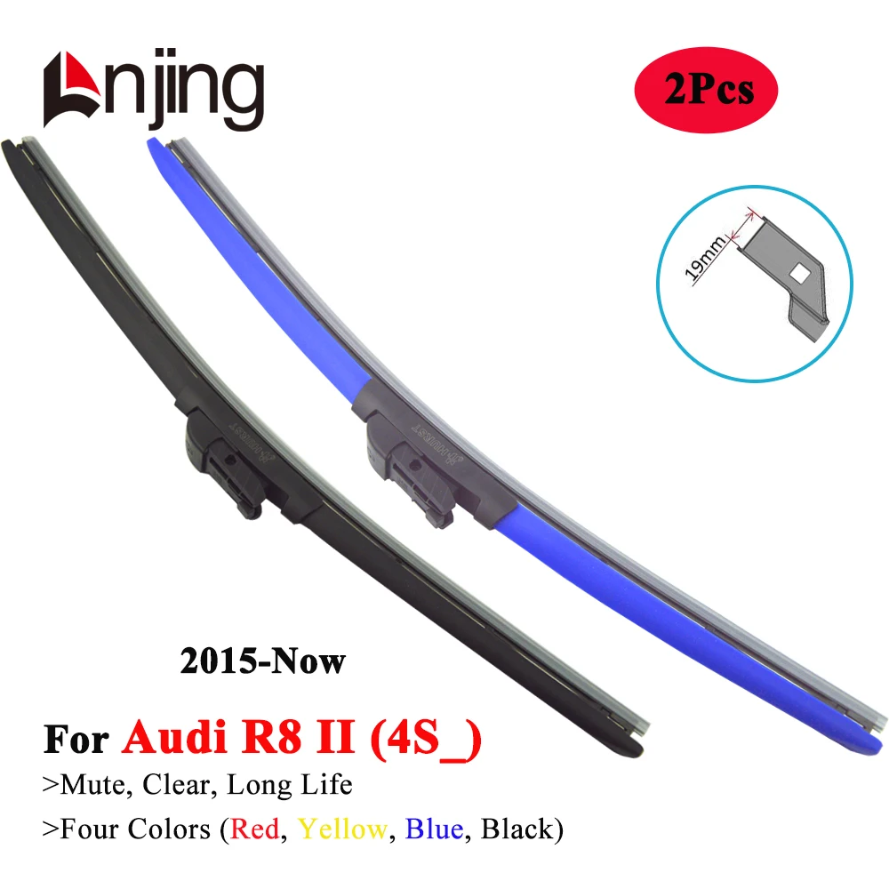 LNJING Colorful Wiper Blades For Audi R8 FIS Quattro Spyder 4S 2015 2018 2020 2021 2022 2023 2024 Car Exterior Luxury Accessory