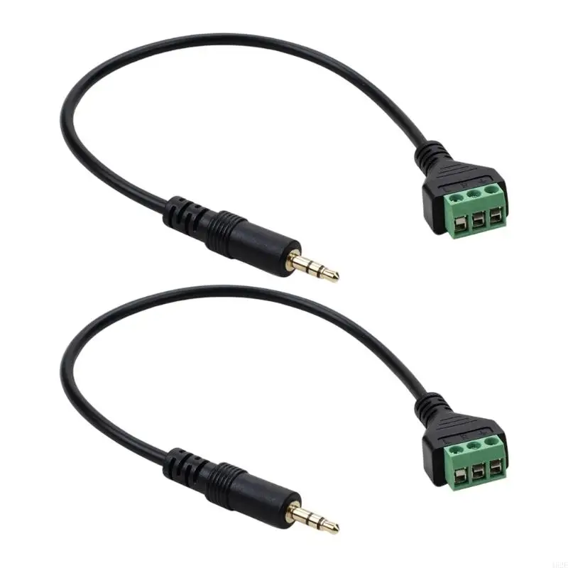 462E 3.5mm Gold Plateds Stereo Male Jacks to 3 Pin AV Terminals Adapters Cable 30cm TRS