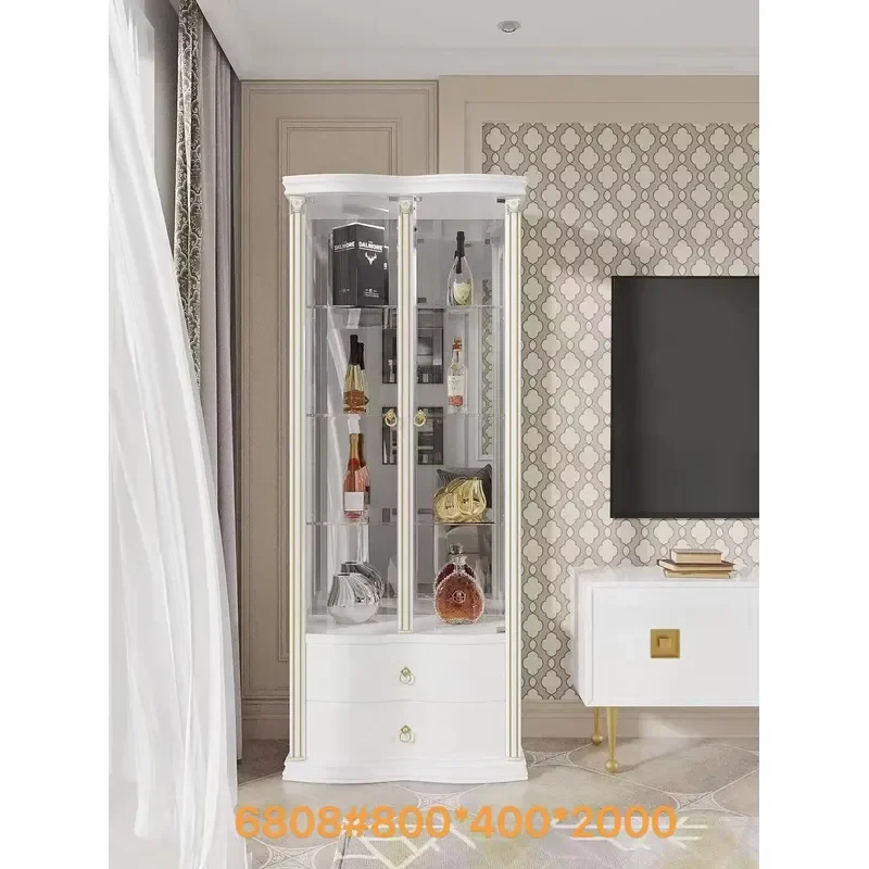 Luxury Cream Wine Cabinet   for Home Hotel Office Bar Modern Storage Display Unit