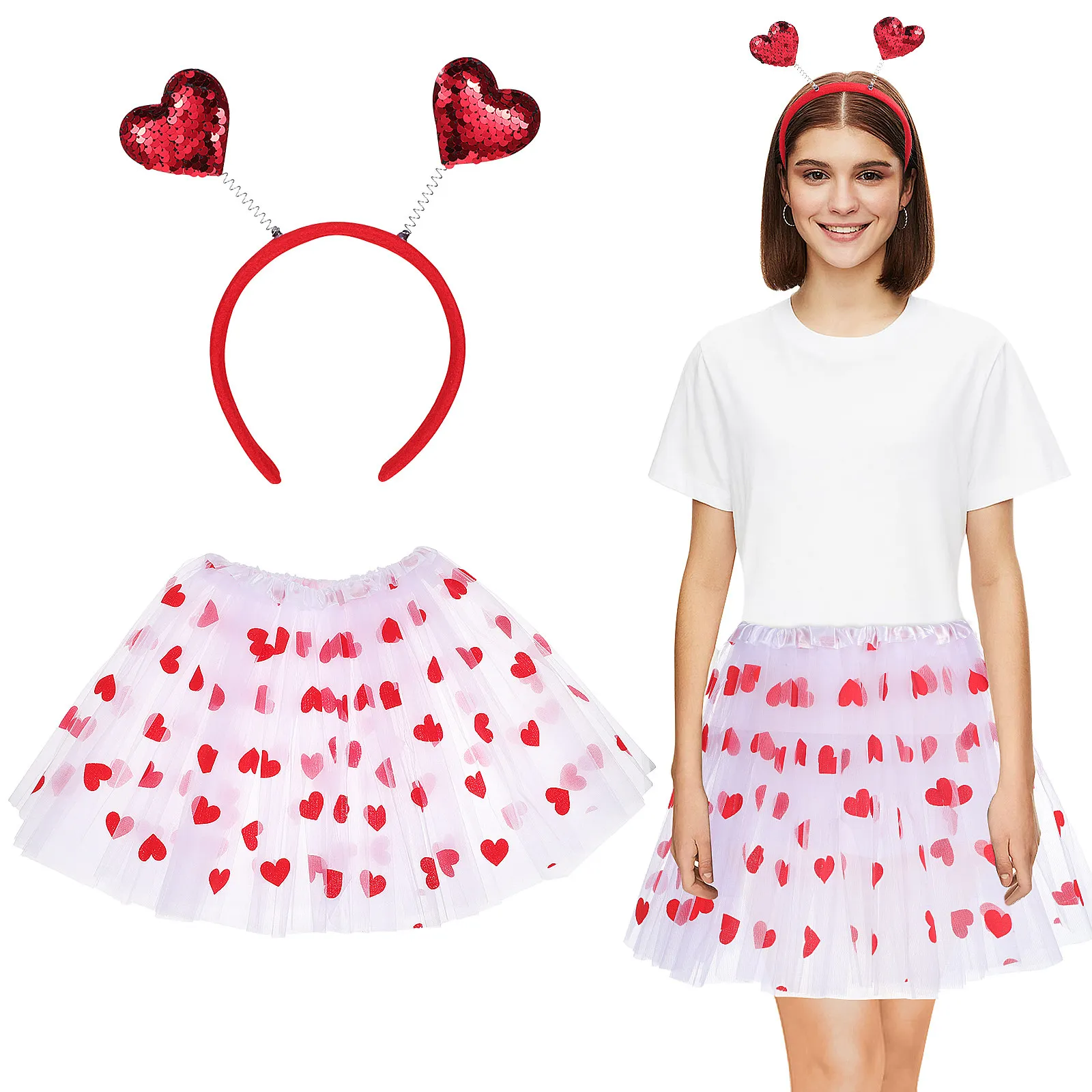 Skirt Tutus for Women Adults Red Valentine Costumes Valentines Tulle Skirts Girls