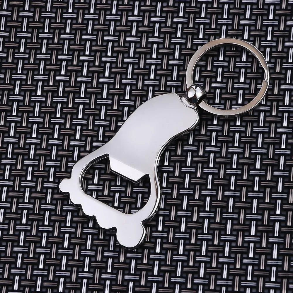 New Zinc Alloy Key Chains Bottle Opener Durable Reusable Openers Keychain Foot Shape High-quality Corkscrews