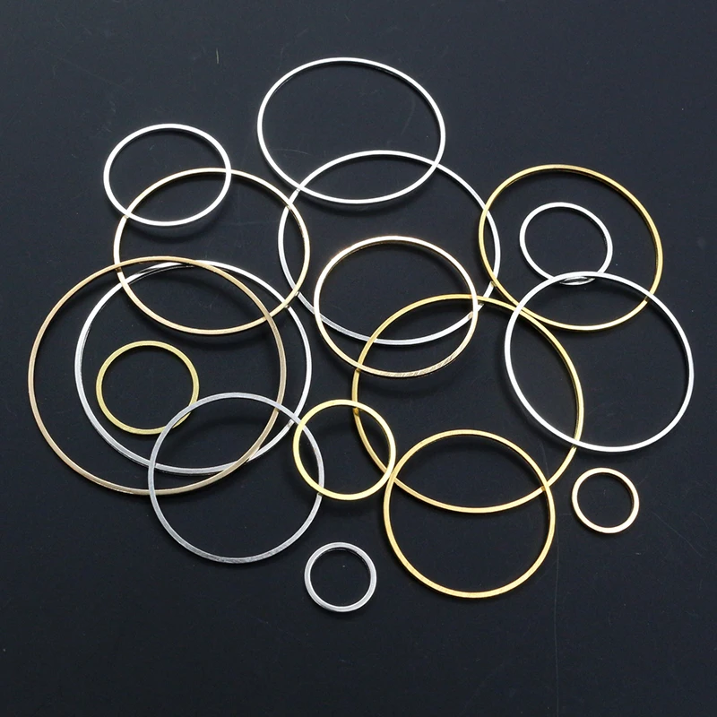 8-40mm Brass Closed Ring Earring Wires Hoops Pendant Connectors Rings For DIY Jewelry Making Supplies Accessories