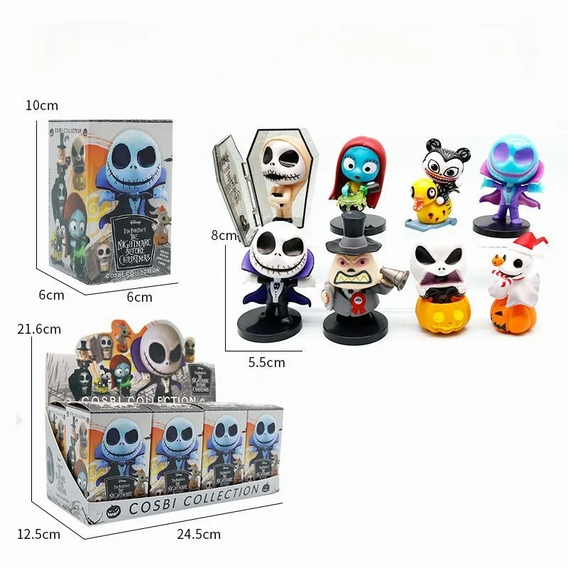 

Christmas Eve Frighten Jack Skull Doll Decorate Halloween Doll Blind Box Desktop Decorations Collection Birthday/Christmas Gifts