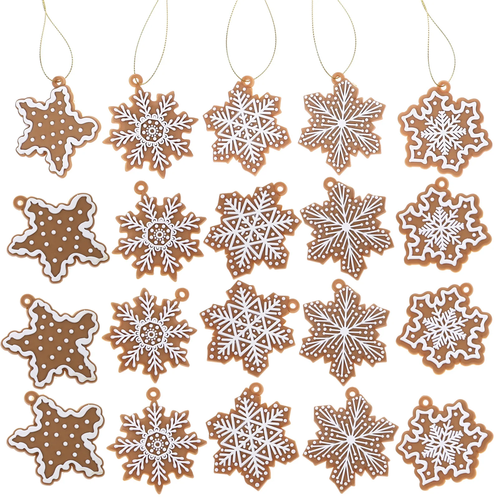 

20Pcs Xmas Hanging Snowflake Decorations for Christmas Tree Party Window Wall Door Supplies