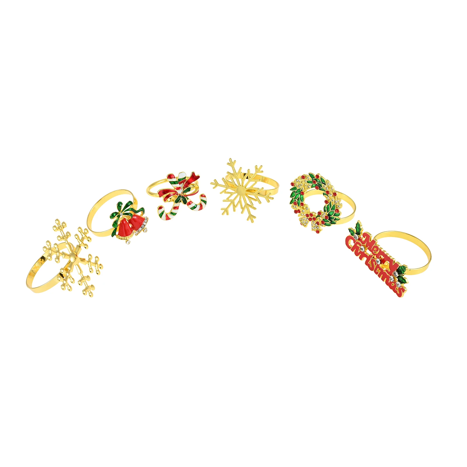 6Pcs Napkin Rings Gold Accessories Suitable for Baby Shower Business Dinner Fellowship Reunion Wedding Reception Party Banquet