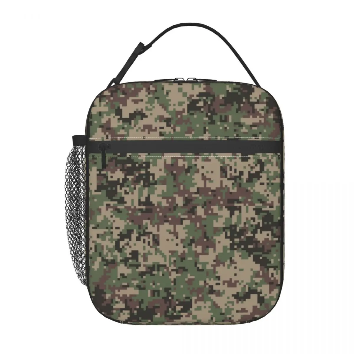 Marpat Camo Resuable Lunch Box for Women Multifunction Woodland Camouflage Cooler Thermal Food Insulated Lunch Bag Kids Children