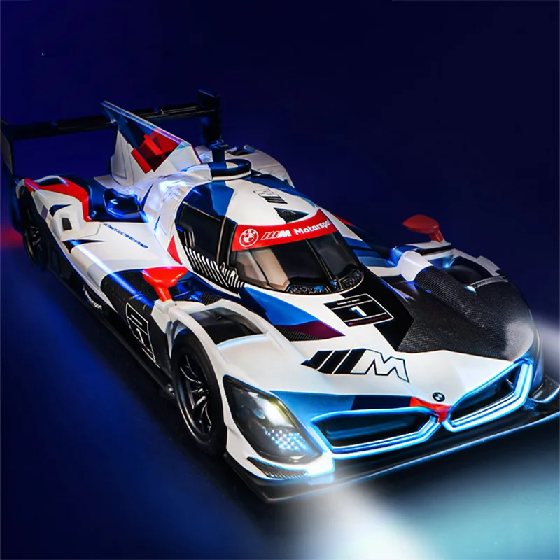 1:24 BMW M Hybrid V8 Alloy Sports Car Model Diecasts Metal Track Racing Car Vehicles Model Simulation Sound and Light Kids Gifts