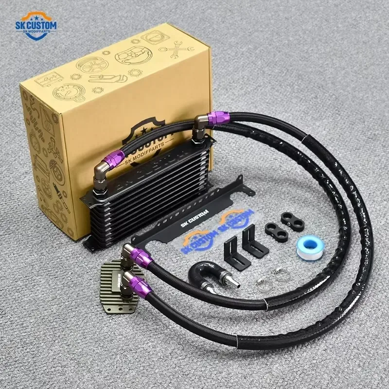 Hot Sale SK CUSTOM Aluminum Engine Oil Cooler Kit for LSY Racing Oil Cooling Radiator With Adapter Braided Hose Full
