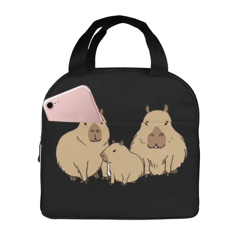 Cartoon Capybara hot lunch bag Female Male Office Student bento Storage Insulated bag Fun thickened insulated bento bag