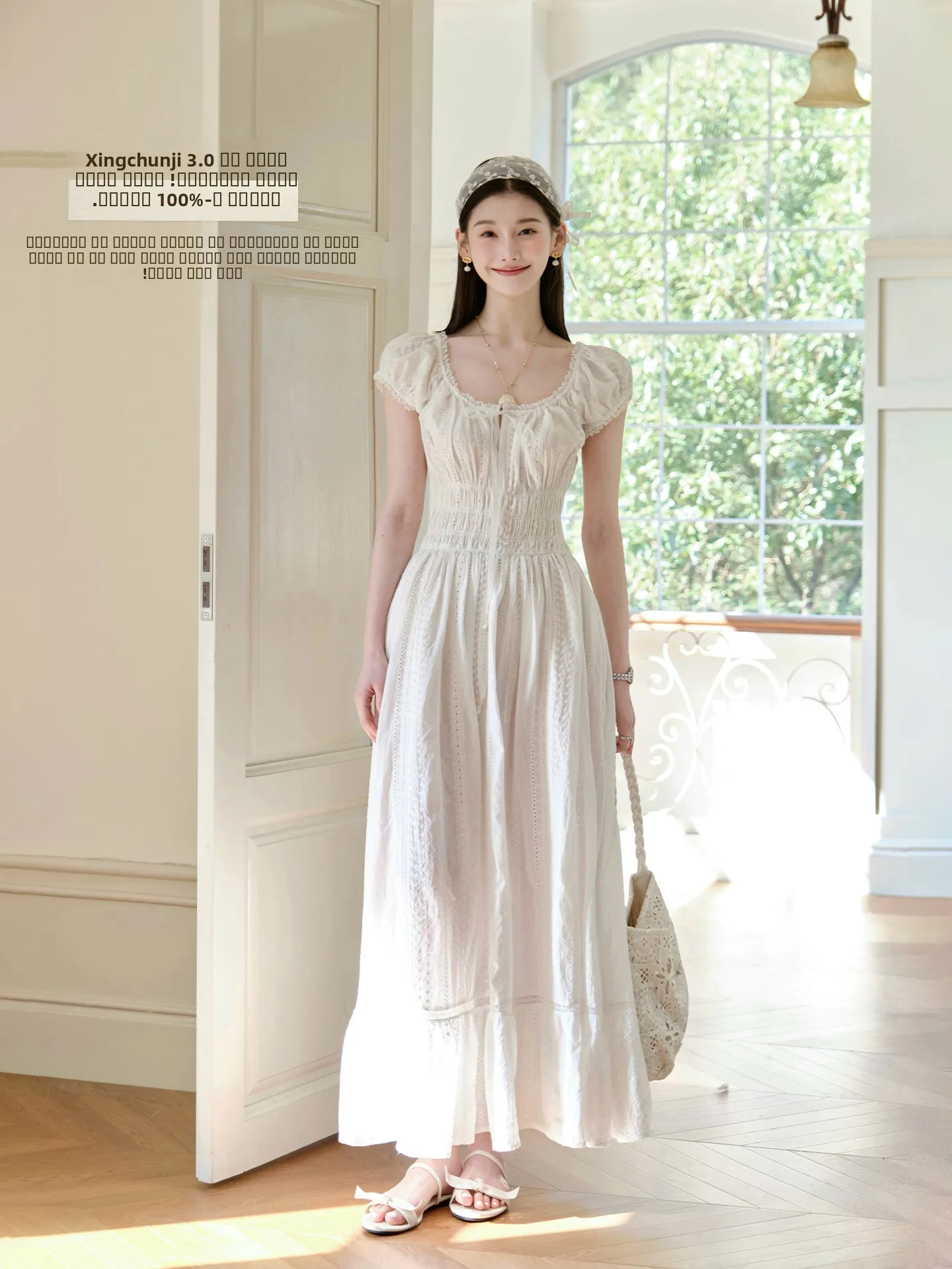 

ChillCozy Classic Upaded 00% Cotton Midi Floral Print Dr Knot Soft Cotton Fly Sve A-Line Dr for Date An...