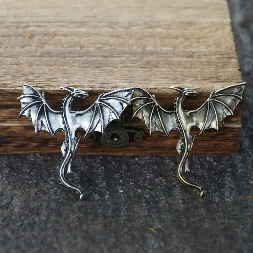 Nostalgia Punk Norse Flying Dragon Brooch Gothic Viking Mythology Accessories Jewelry Gift