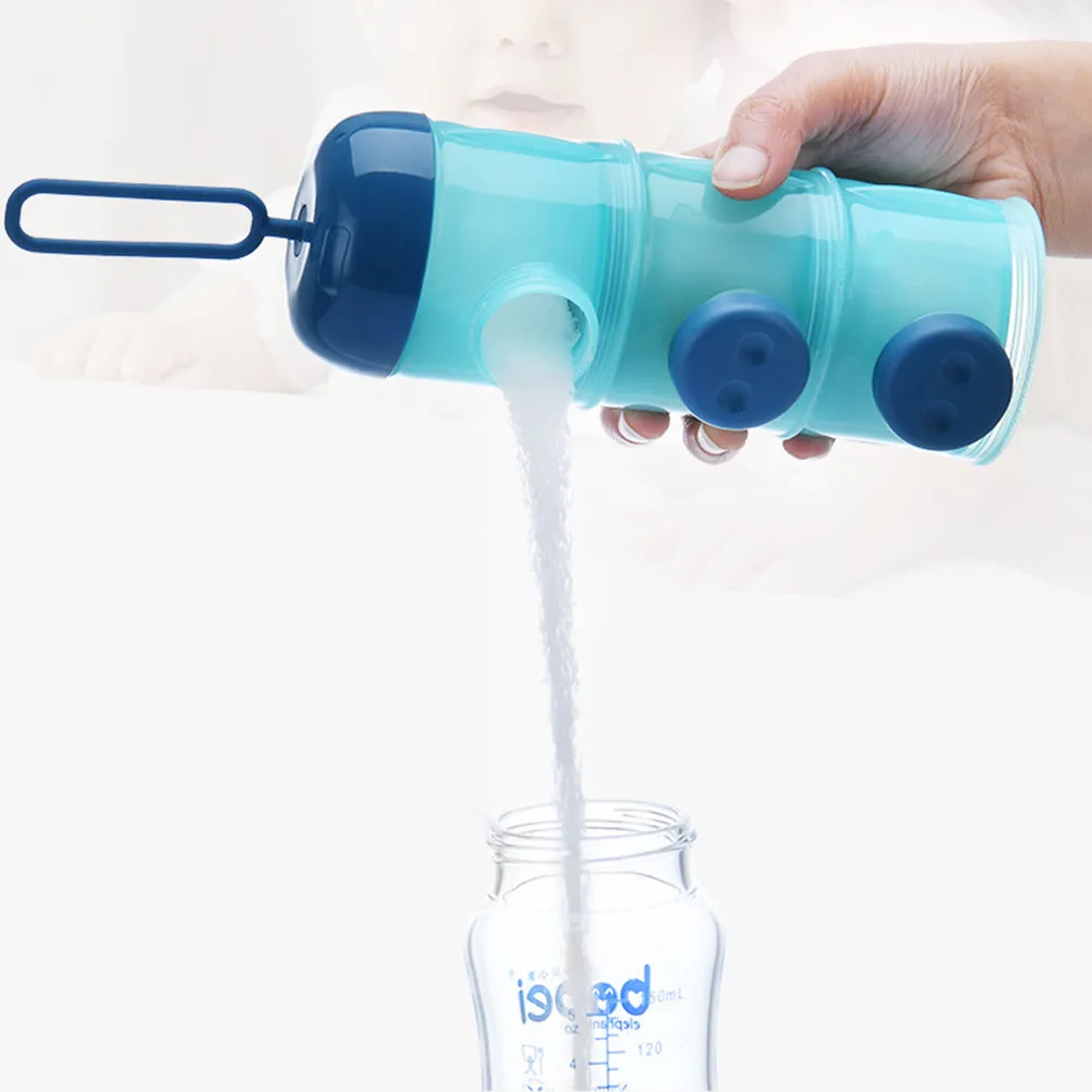 

3 Layer Baby Milk Powder Dispenser Portable Stackable Formula Container Blue Sealed Snack Storage Box for Baby Feeding