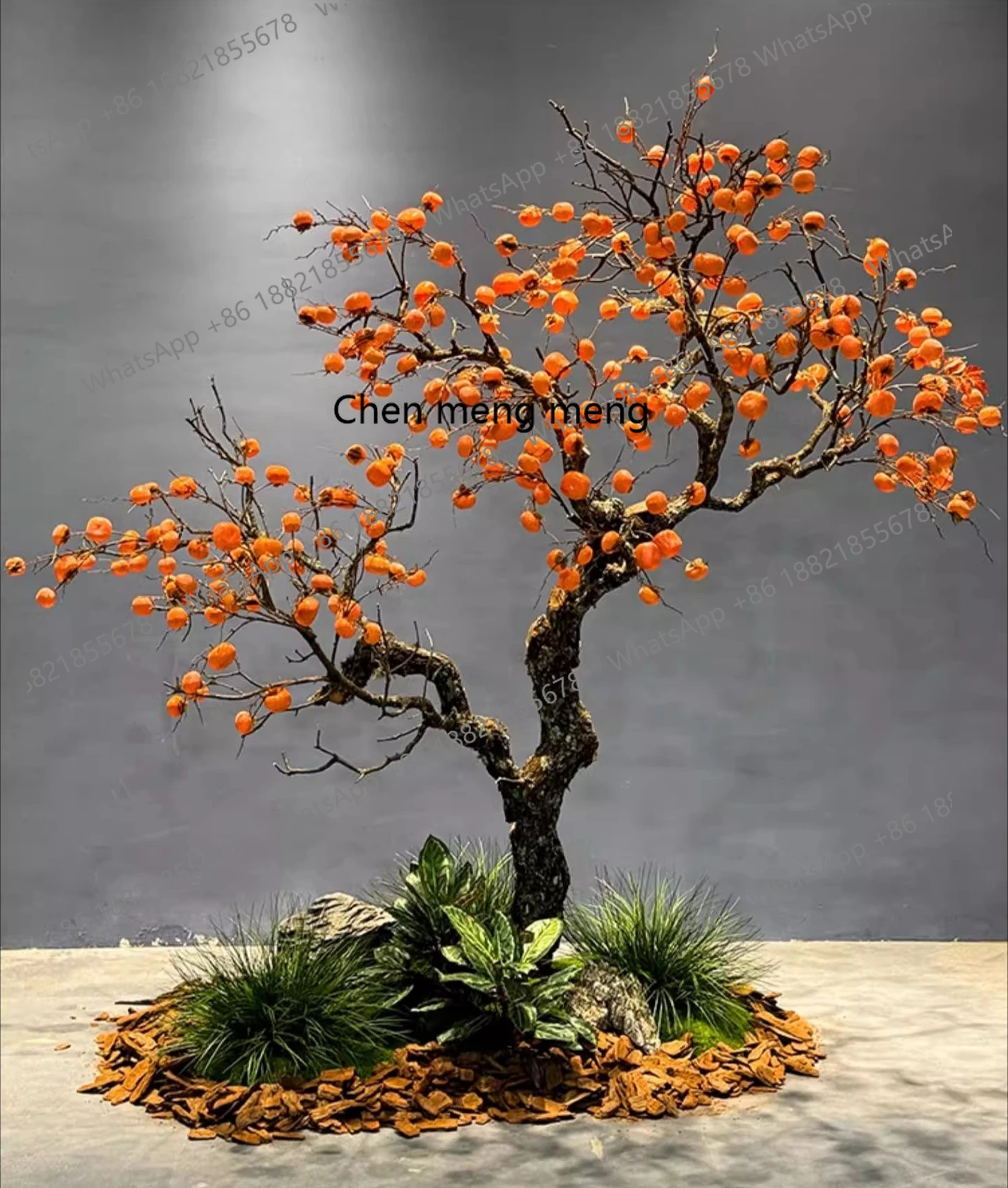 

Simulation persimmon tree, decoration, floor club fake fruit, simulation tree landscaping indoor and outdoor