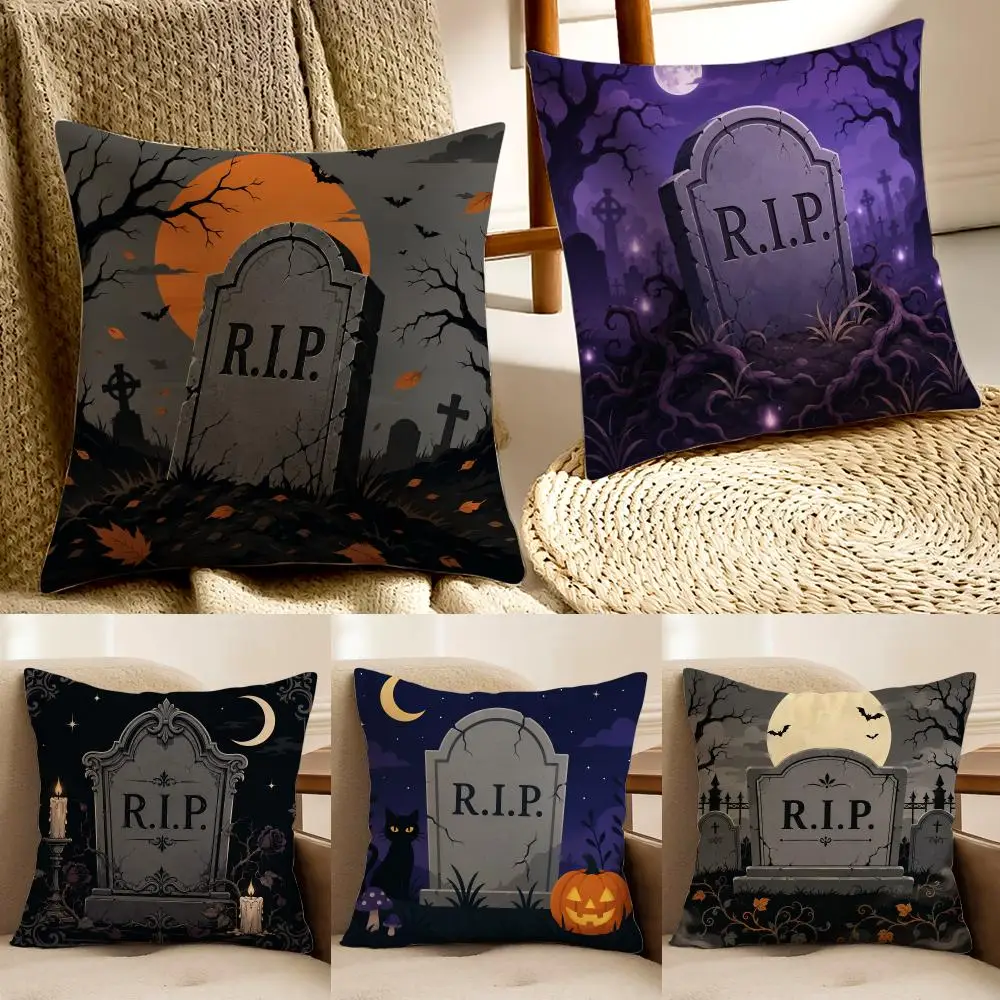 Halloween Tombstone Cushion Cover Pillowcase Anti-dustmite living Room Sofa Decor Cushion Room