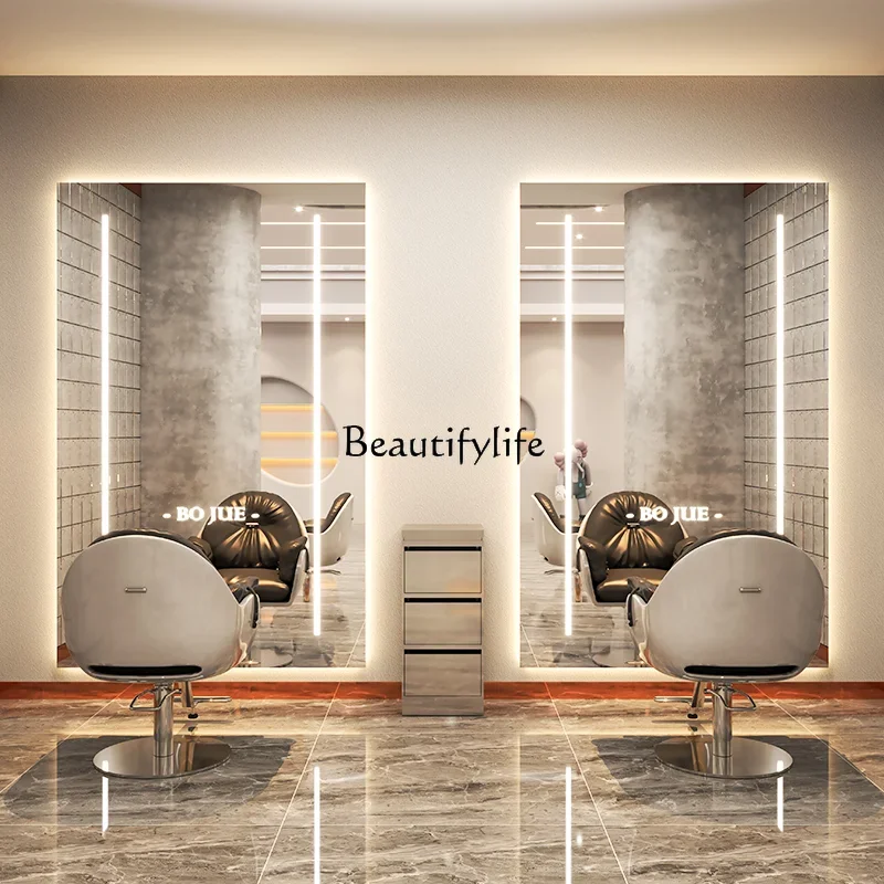 

06Barber Shop Mirror Hair Salon Wall-Hanging Mirror for Hair Salon