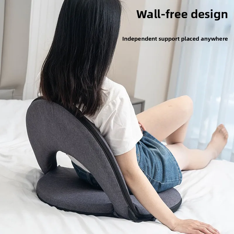 Japanese Foldable Tatami Seat with Backrest Portable Bedroom Floor Sofa Legless Meditation Chair