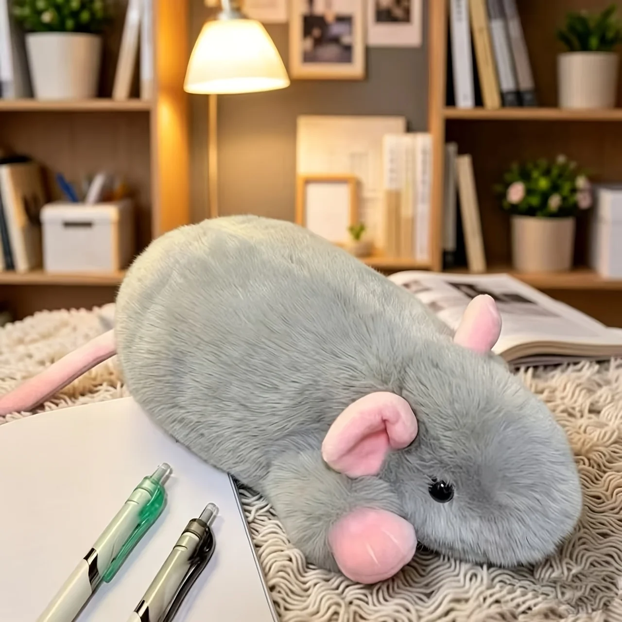 Multi-Colored Mouse-Shaped Makeup Bag, Cute Mouse Stationery Storage Bag, Sweet and Soft Coin Purse, Suitable for Storing Various Pens, Makeup Tools, and Office Supplies |   Daily Office Supplies |   Office Desk Supplies |