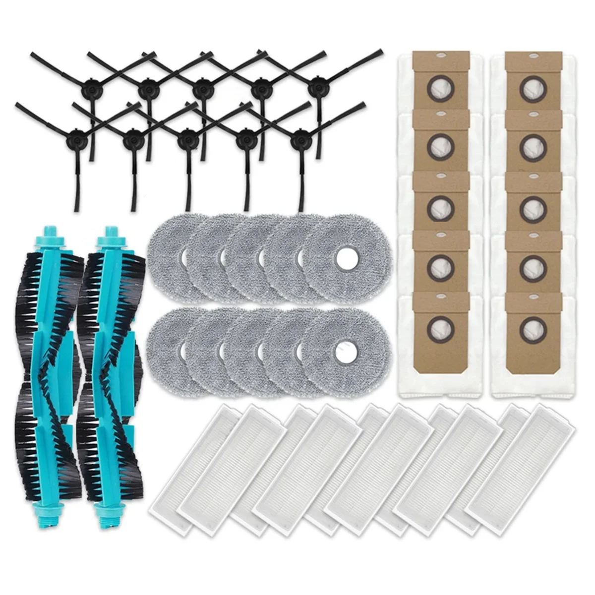 A58E-para Cecotec Conga 11090 Spin Revolution, accesorios de repuesto, piezas, cepillo lateral de rodillo, filtro Hepa, almohadillas de paño de mopa