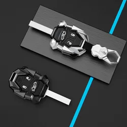 New Alloy Shell Fob Holder For Jeep Wrangler Compass Patriot Liberty Chrysler 300 PT Dodge JCUV Caliber Nitro Car Key Case Cover