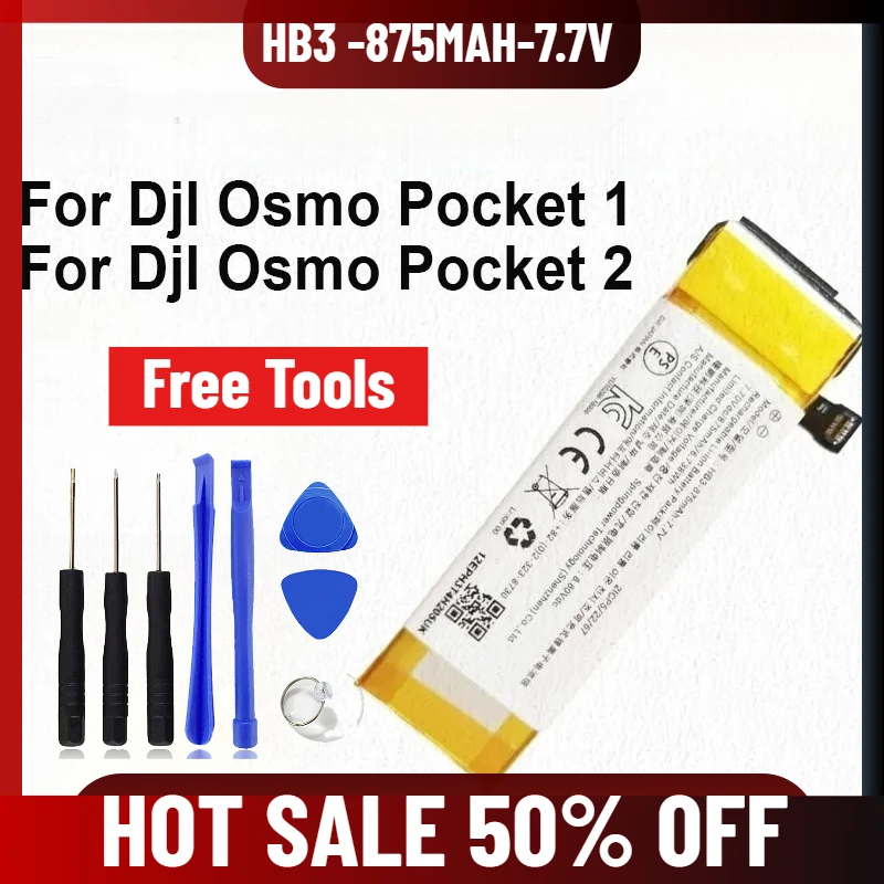 

New HB3 -875MAH-7.7V for DJI Osmo Pocket 1/ 2 Battery+ Free Tools