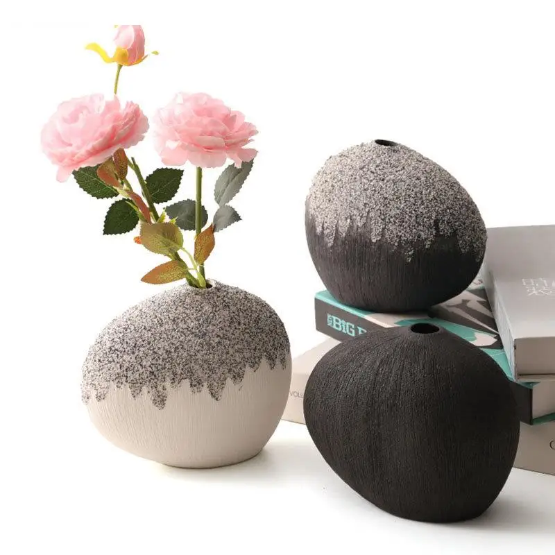 Minimalism Narrow Necked Ceramic Vase Desk Decoration Flower Arrangement Flowers Pots Modern Home Decor Crafts Floral Vases