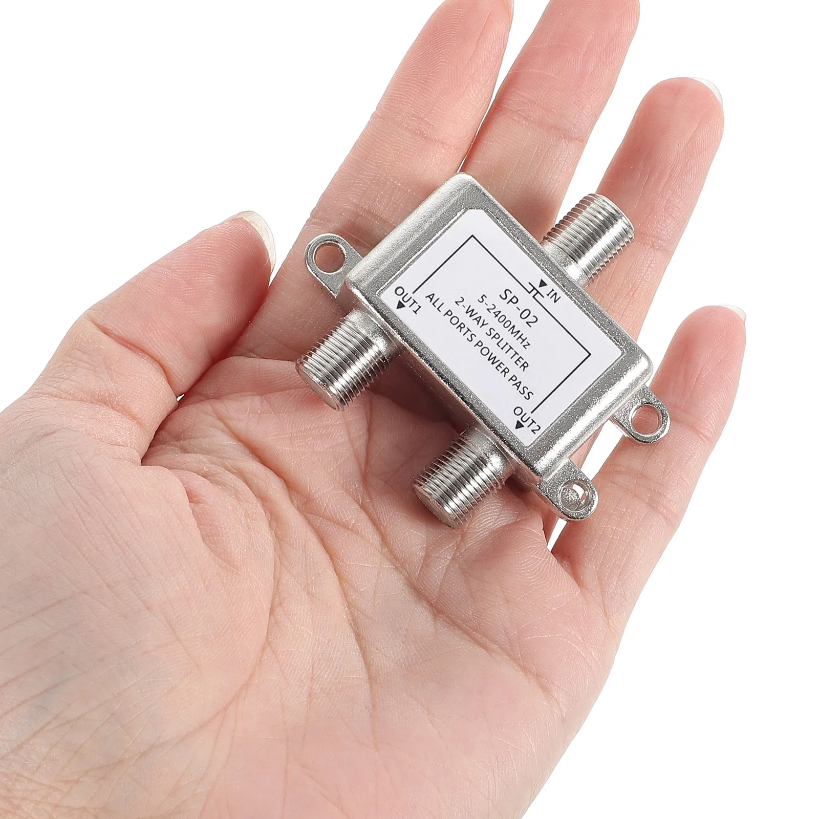 2-Way Coax Cable Tv High-Speed Internet Amplified Antenna Rg6 Compatible Signal 5-2400Mhz Sturdy Durable Design For Satellite