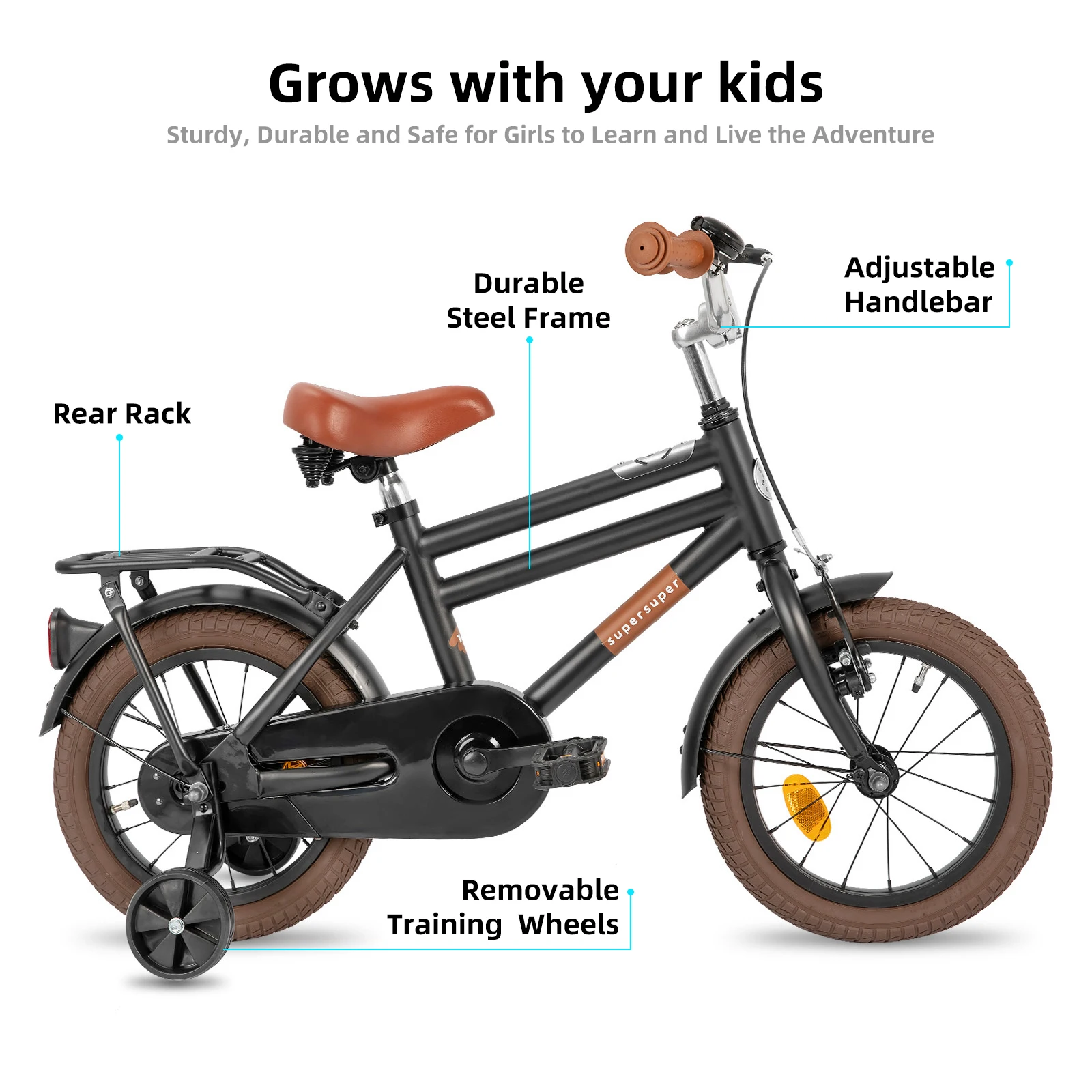 JOYSTAR Kids Bicycle Cooper 14 Inch Boys Bike with Training Wheels Kids Bike for 3-5 Years Old Toddler Boys Bicycle