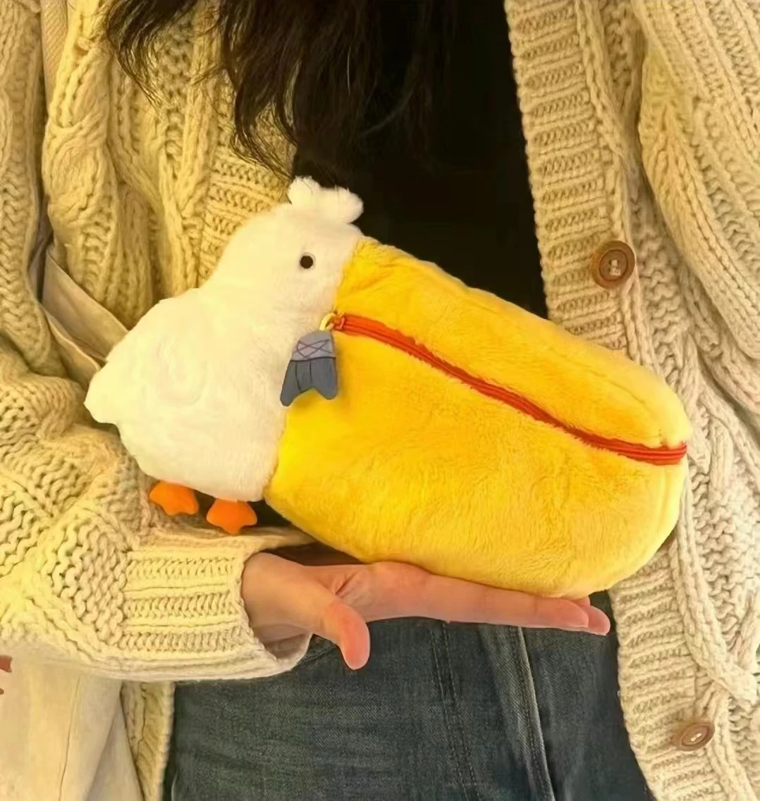 

Pelican Cute Pencil Cases Plush makeup bag Pen Bag Stationery Storage Bag Zero Wallet Cartoon Pencil Pouch School Supplies