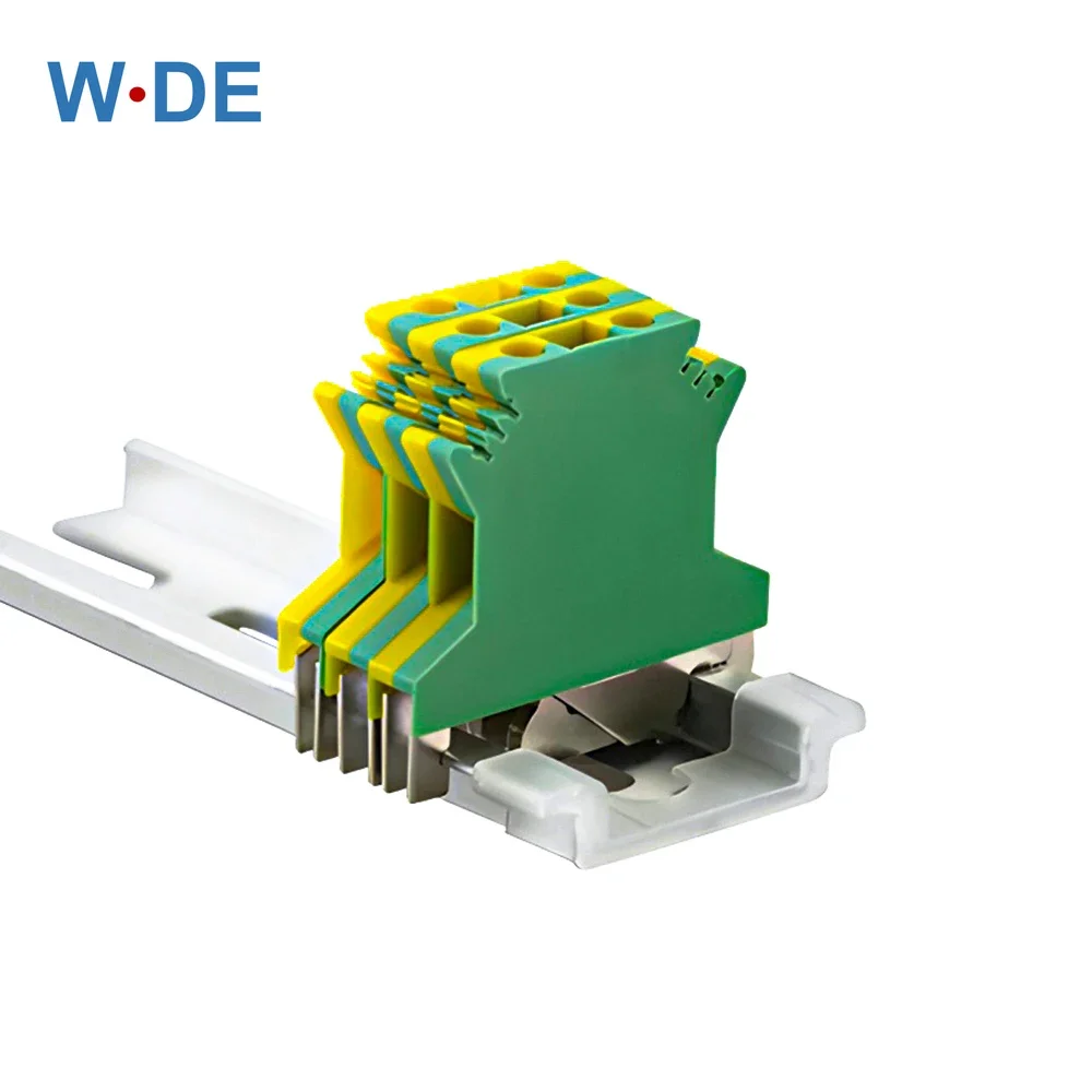 PE Din Rail Terminal Blocks10Pcs USLKG-2.5N Ground Universal Connector Screw Wire Conductor USLKG2.5