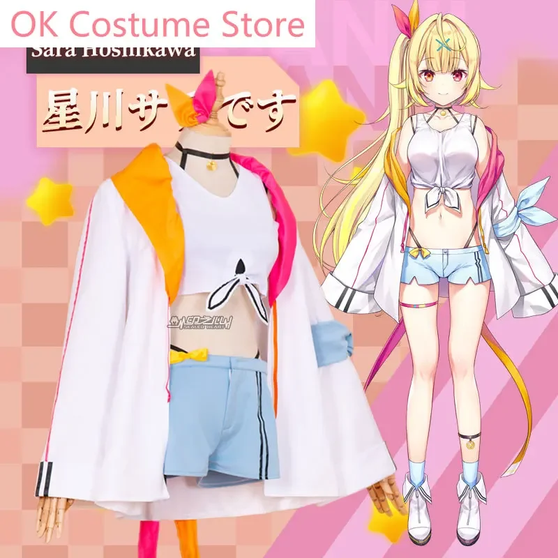 Nijisanji Vtuber Hoshikawa Sara Initial Clothing Women Cosplay Costume Cos Game Anime Party Uniform Hallowen Play Role Clothes