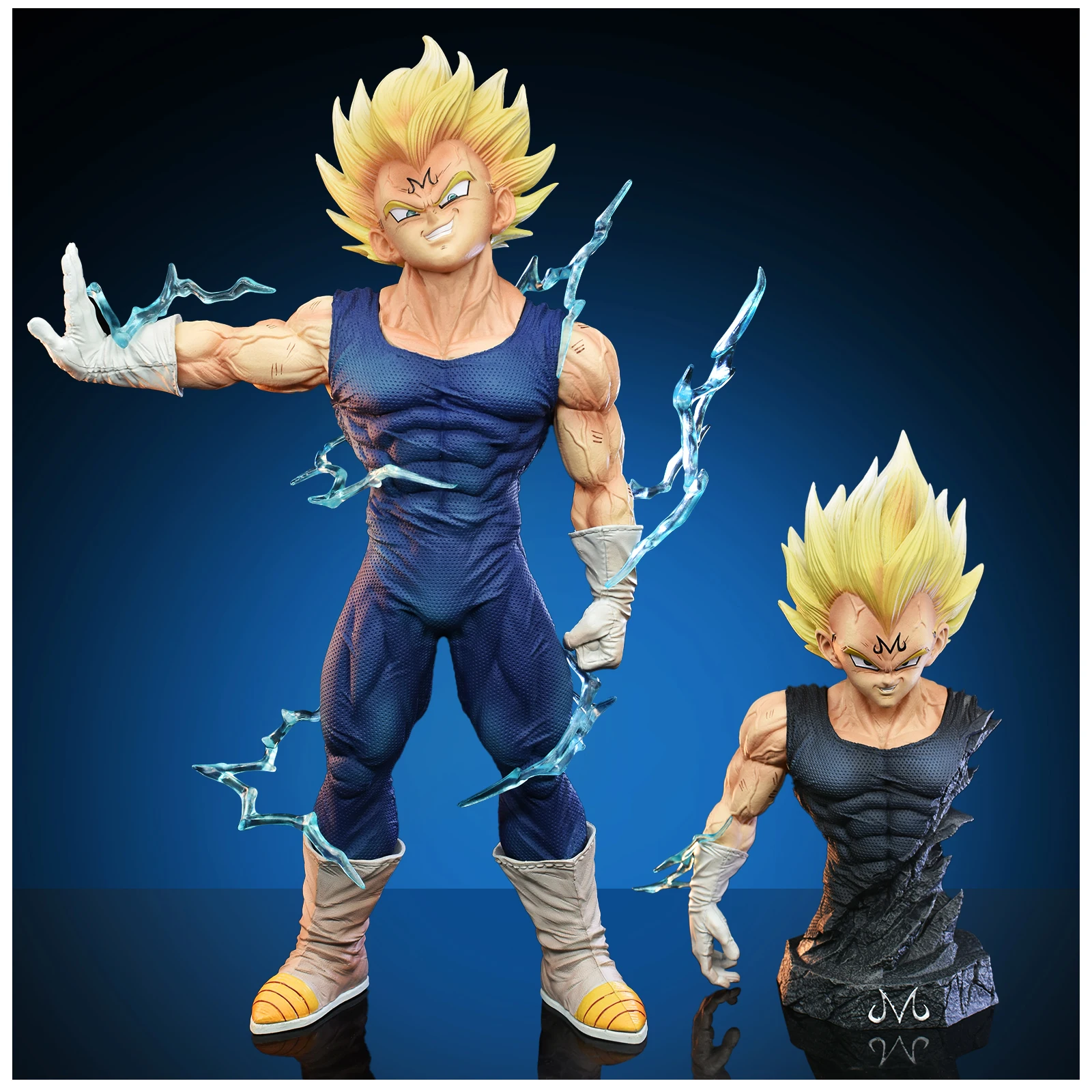 27cm/10.62in Anime Dragon Ball Z Majin Vegeta Figure Collection Action Figure Statue Figurine Toy (Replace Head and Hand)