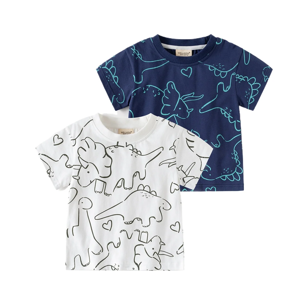 Cute Dinosaur Boys T-shirts Fashion Kids Tops Toddler Tees Summer Children's Clothes