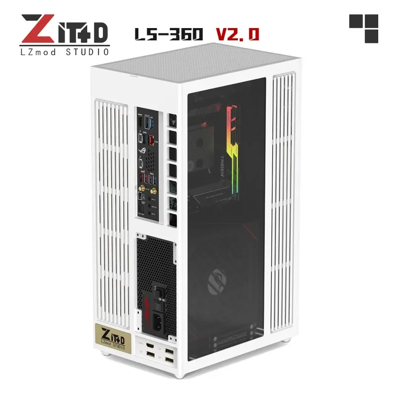 

Spot LZmod LS-360 V2 Water-cooled Vertical ITX Chassis Unique Display Supports 40 Series Graphics Card ATX Power Supply