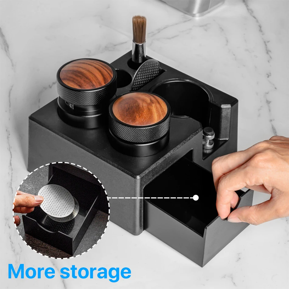 51/53/58mm ABS Coffee Portafilter Rack Distributor Holder Espresso Tamper Mat Stand Espresso Knock Box Coffee Accessories